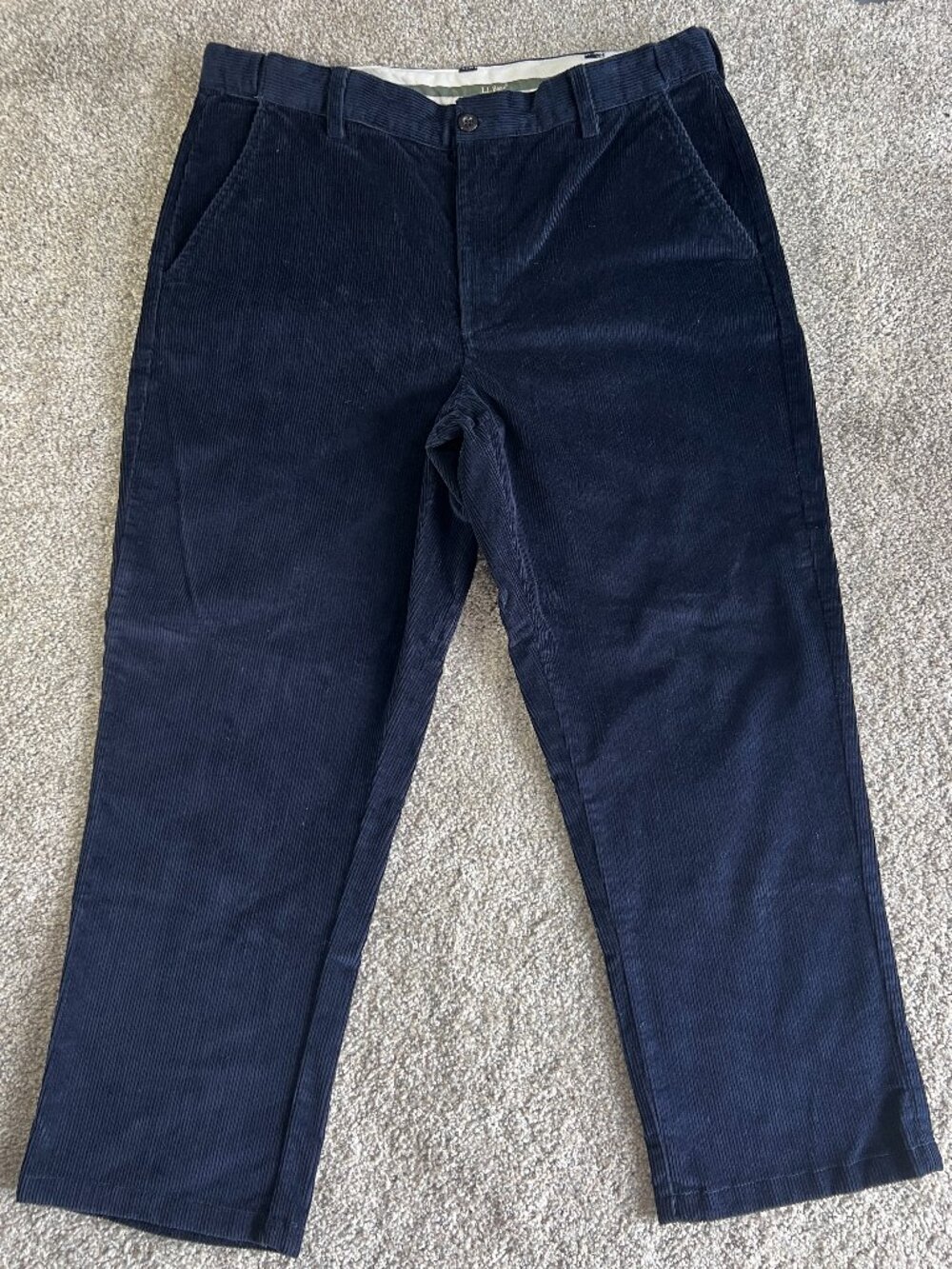 LL Bean Men's Blue Corduroy Pants Comfort Waist 36x29